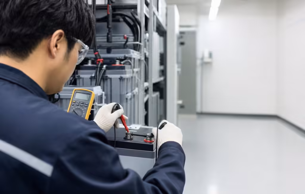 UPS 배터리 단자 상태를 안전하게 측정하는 기술자